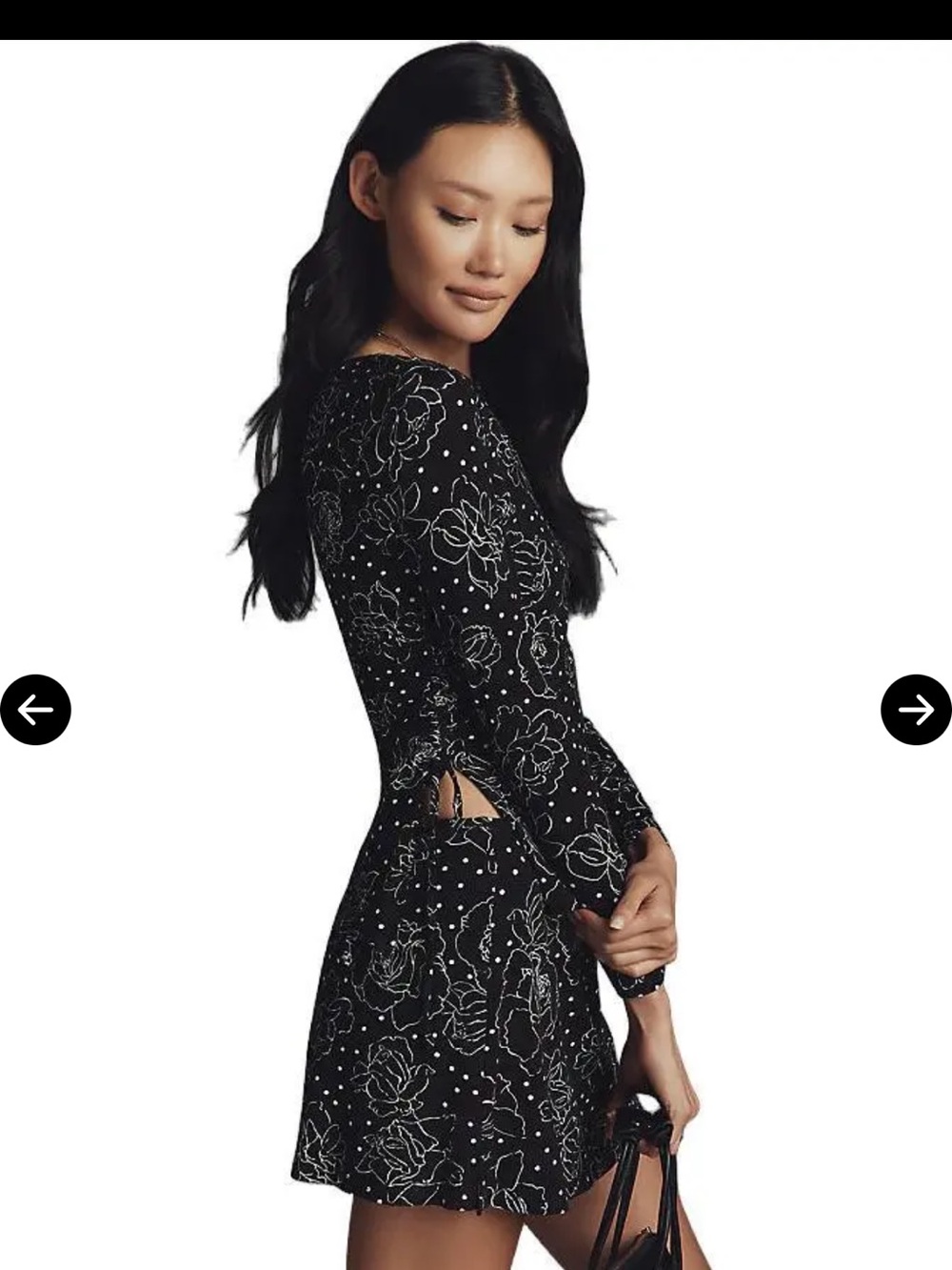 Lisa Says Gah Black Long-Sleeve Floral Print Top - Picture 5 of 8